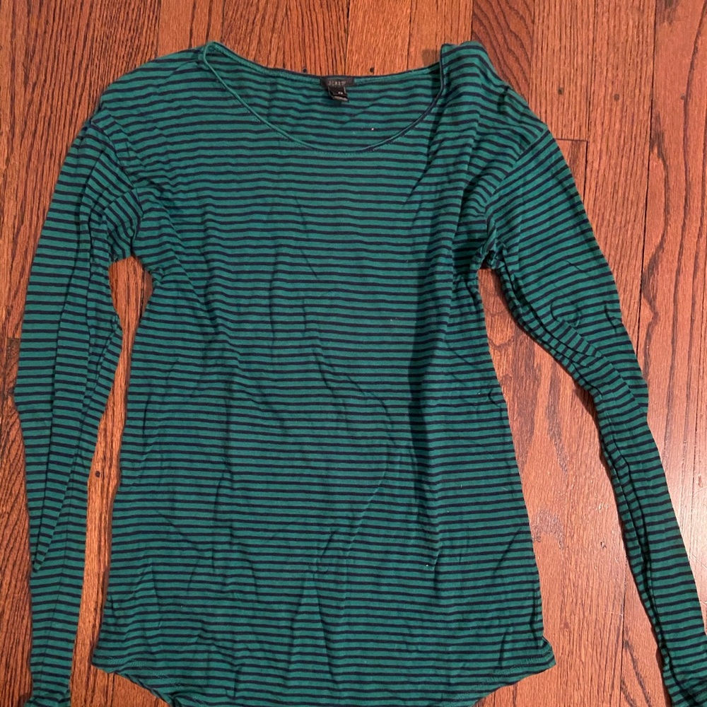 J Crew Blue and Green striped shirt